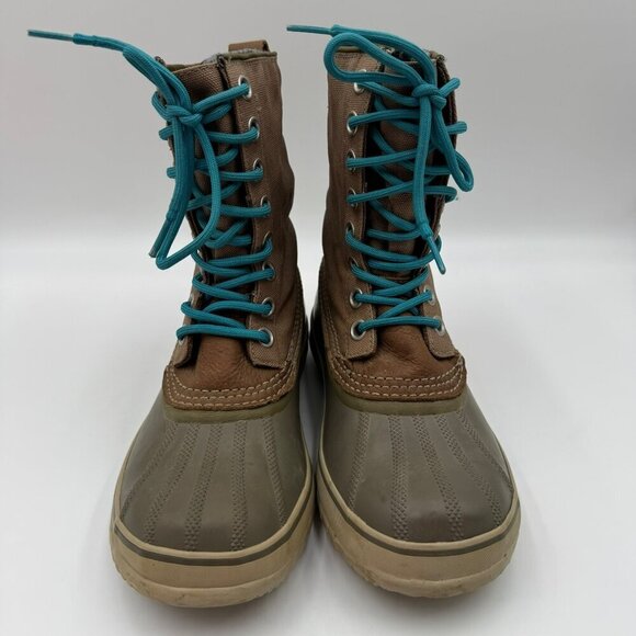 Sorel Waterproof Boots With Removable Liner Womens Size 8 Green Tan Durable - Picture 3 of 11